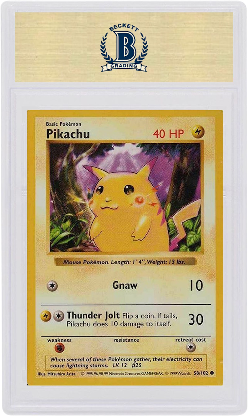 Order Pikachu 1999 Pokemon Red Cheeks Shadowless #58