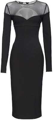 PINKO 黑色纯色修身长袖连衣裙 102072A1AR-Z99 Order PINKO 黑色纯色修身长袖连衣裙 102072A1AR-Z99