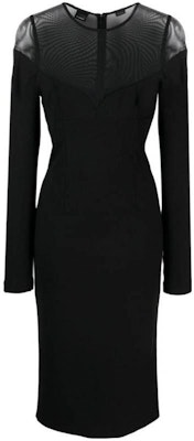 PINKO 黑色纯色修身长袖连衣裙 102072A1AR-Z99 Lookbook PINKO 黑色纯色修身长袖连衣裙 102072A1AR-Z99