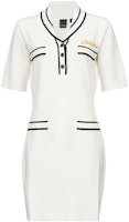 PINKO SS22 White Short Sleeve Dress with Striped Logo Print 1G17N0Y81X-C03 PINKO SS22 White Short Sleeve Dress with Striped Logo Print 1G17N0Y81X-C03