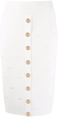 PINKO SS22 白色纯色针织裙带标志与纽扣装饰. 1G1704Y7Z2-Z15 Buy PINKO SS22 白色纯色针织裙带标志与纽扣装饰. 1G1704Y7Z2-Z15