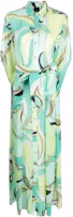 Order PINKO SS23 綠色印花長袖襯衫連衣裙 100109A0H9-SC3