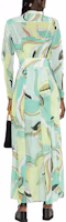 Shop PINKO SS23 綠色印花長袖襯衫連衣裙 100109A0H9-SC3