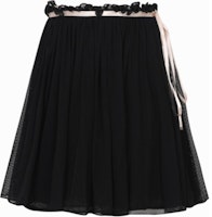 PINKO SS24 Solid Black Pleated Tie Casual Mini Skirt for Women. 103478A1V1-ZN1 PINKO SS24 Solid Black Pleated Tie Casual Mini Skirt for Women. 103478A1V1-ZN1