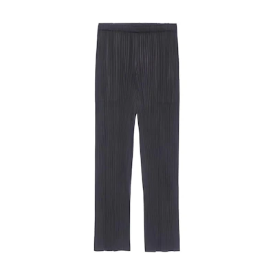 PLEATS PLEASE ISSEY MIYAKE Black Pleated Relaxed Fit Unisex Pants. PP55JF111-15