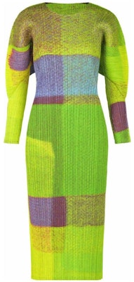 PLEATS PLEASE ISSEY MIYAKE FW22 拼接色塊長袖百褶洋裝 綠色 PP23JH704-62 Buy PLEATS PLEASE ISSEY MIYAKE FW22 拼接色塊長袖百褶洋裝 綠色 PP23JH704-62