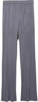 PLEATS PLEASE Issey Miyake Grey Solid Straight-Fit Pleated Casual Unisex Pants PP55JF111-12 PLEATS PLEASE Issey Miyake Grey Solid Straight-Fit Pleated Casual Unisex Pants PP55JF111-12