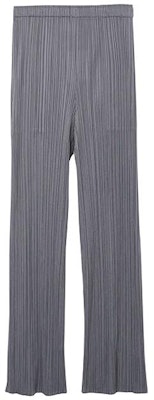 PLEATS PLEASE Issey Miyake Seluar Kelabu Pleated Unisex Kasual Straight-Fit PP55JF111-12 Order PLEATS PLEASE Issey Miyake Seluar Kelabu Pleated Unisex Kasual Straight-Fit PP55JF111-12