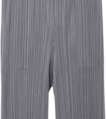 PLEATS PLEASE Issey Miyake Seluar Kelabu Pleated Unisex Kasual Straight-Fit PP55JF111-12 Purchase PLEATS PLEASE Issey Miyake Seluar Kelabu Pleated Unisex Kasual Straight-Fit PP55JF111-12