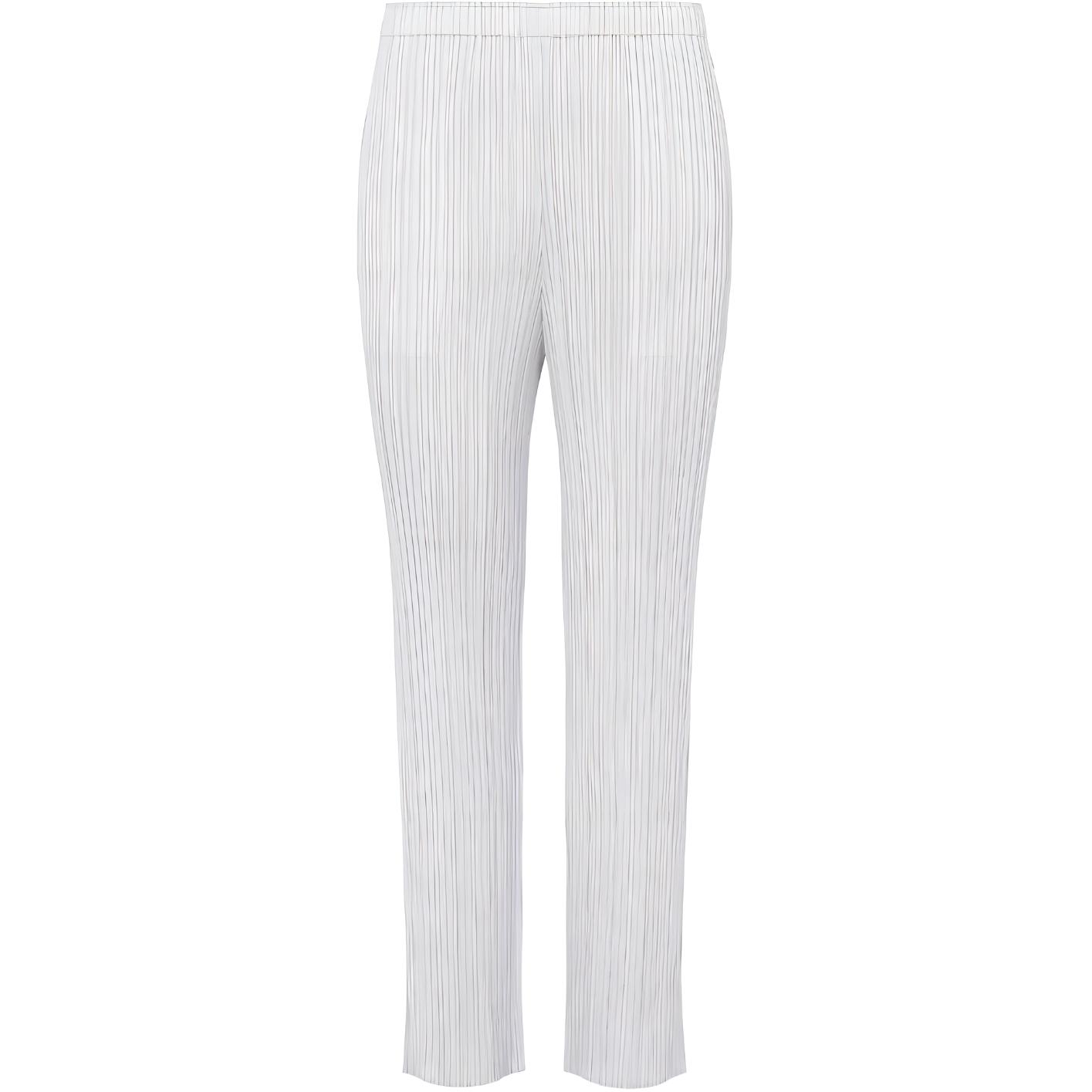 PLEATS PLEASE ISSEY MIYAKE Solid Pleated Straight Pants Unisex Light Gray. PP55JF111-10