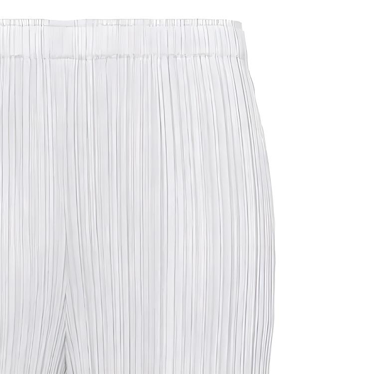 Shop PLEATS PLEASE ISSEY MIYAKE ソリッドプリーツストレートパンツ ユニセックス ライトグレー PP55JF111-10