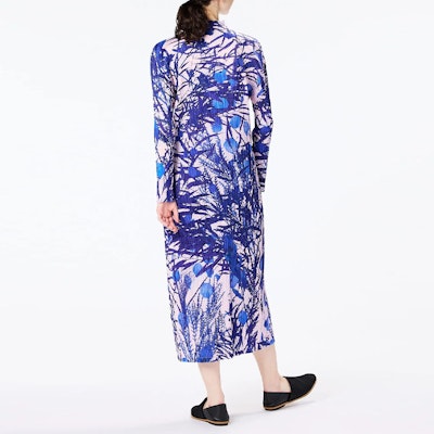 PLEATS PLEASE ISSEY MIYAKE SS23 紫色花卉印花百褶高領連身裙 PP36JH685-81 Shop PLEATS PLEASE ISSEY MIYAKE SS23 紫色花卉印花百褶高領連身裙 PP36JH685-81