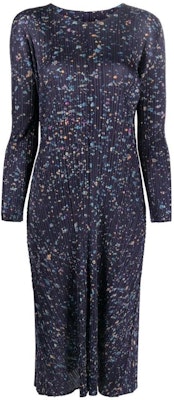 PLEATS PLEASE ISSEY MIYAKE SS23 印花百褶中長洋裝 海軍藍 長袖 PP28JH725-75 Buy PLEATS PLEASE ISSEY MIYAKE SS23 印花百褶中長洋裝 海軍藍 長袖 PP28JH725-75