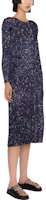 Purchase PLEATS PLEASE ISSEY MIYAKE SS23 印花百褶中長洋裝 海軍藍 長袖 PP28JH725-75
