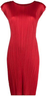PLEATS PLEASE ISSEY MIYAKE SS23 纯色红色圆领短袖连衣裙 PP28JH809-24 Order PLEATS PLEASE ISSEY MIYAKE SS23 纯色红色圆领短袖连衣裙 PP28JH809-24