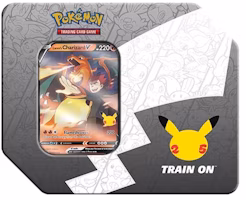 Pokémon TCG 25th Anniversary Celebrations Large Tin Lances Charizard V Pokémon TCG 25th Anniversary Celebrations Large Tin Lances Charizard V