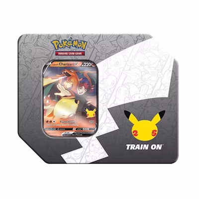 Poké TCG 25th Anniversary Celebrations Large Tin Lances Charizard V