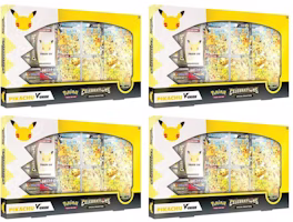 Pokémon TCG 25th Anniversary Celebrations Pikachu V Union Special Collection Box 4x Lot Pokémon TCG 25th Anniversary Celebrations Pikachu V Union Special Collection Box 4x Lot