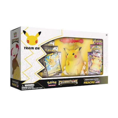 Poké TCG 25th Anniversary Celebrations Premium Pikachu VMAX Figure Collection Box