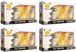 Pokémon TCG 25th Anniversary Celebrations Premium Pikachu VMAX Figure Collection Box 4x Lot Pokémon TCG 25th Anniversary Celebrations Premium Pikachu VMAX Figure Collection Box 4x Lot