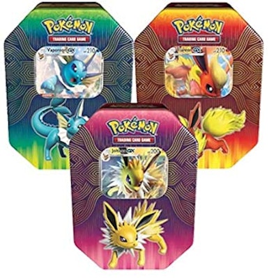 Lata Pokémon TCG Poder Elemental Vaporeon GX/Jolteon GX/Flareon GX Set Buy Lata Pokémon TCG Poder Elemental Vaporeon GX/Jolteon GX/Flareon GX Set