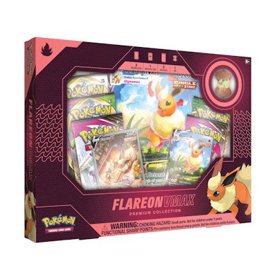 Poké TCG Flareon V VMAX Premium Collection Box (UK Version)