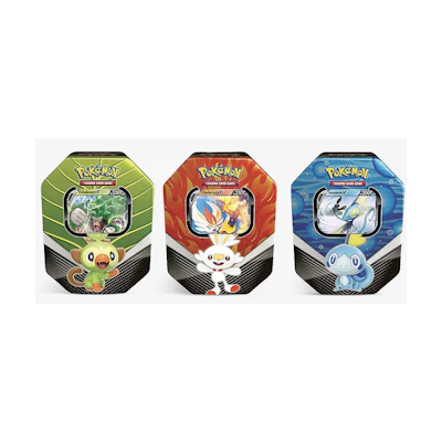 Poké TCG Galar Partners Tin (Vertical) 3x Lot Cinderace V/Rillaboom V/Inteleon V