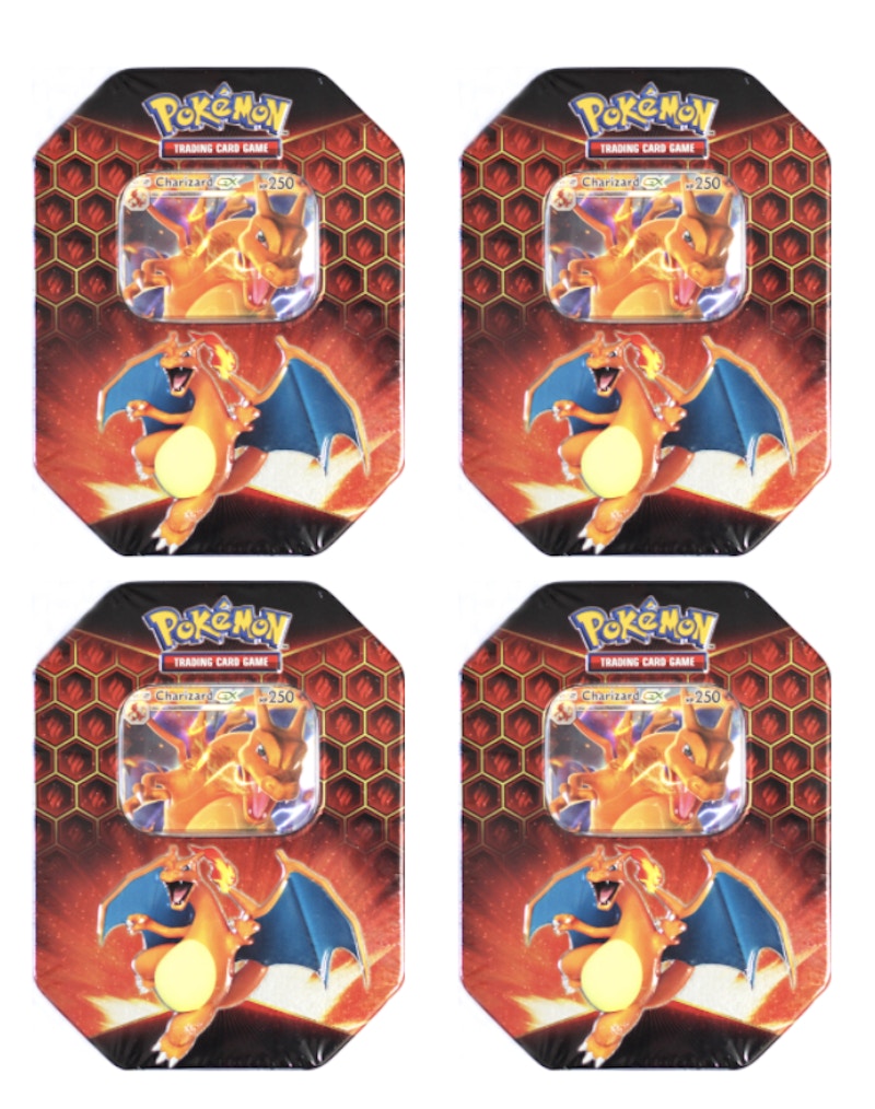 Pokémon TCG Hidden Fates Charizard Tin 4x Lot