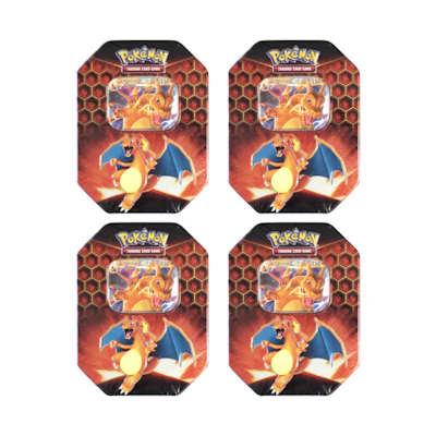 Poké TCG Hidden Fates Charizard Tin 4x Lot