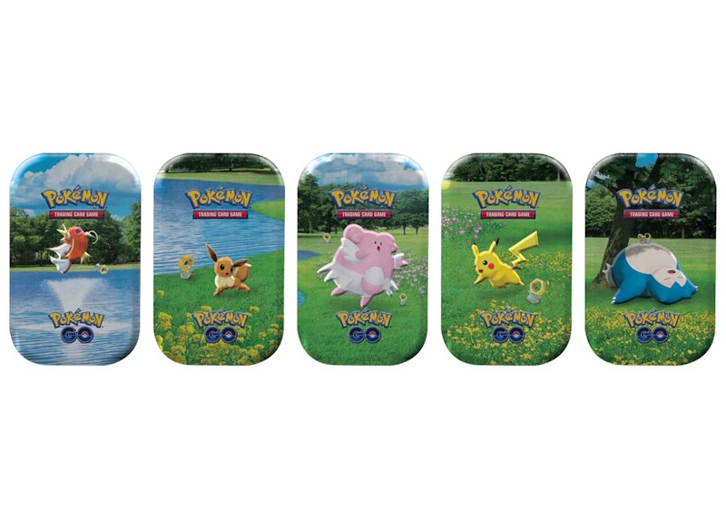 Buy Pokémon TCG Pokémon GO Pikachu, Snorlax, Magikarp, Eevee y Blissey Mini Lata 5x Pack