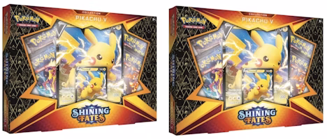 Pokémon TCG Shining Fates Pikachu V Collection Box 2x Lot Pokémon TCG Shining Fates Pikachu V Collection Box 2x Lot