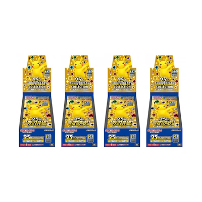 Poké TCG S&S 25th Anniversary Collection Booster Box (Promo Packs Not Included) (JP) 4x Lot