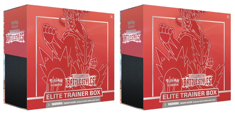Buy Pokémon TCG Sword & Shield Battle Styles Elite Trainer Box Single Strike 2x Set