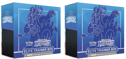 Pokémon TCG Sword & Shield Battle Styles Elite Trainer Box Rapid Strike 2x Lot Pokémon TCG Sword & Shield Battle Styles Elite Trainer Box Rapid Strike 2x Lot