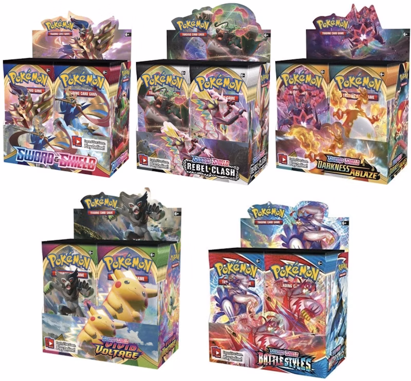pokemon-tcg-sword-and-shield-booster-box-bundle-base-rebel-clash-darkness-ablaze-vivid-voltage-battle-styles
