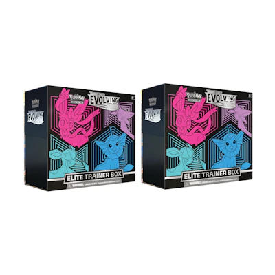 Poké TCG S&S Evolving Skies Elite Trainer Box (Glaceon/Vaporeon/Sylveon/Espeon) 2x Lot
