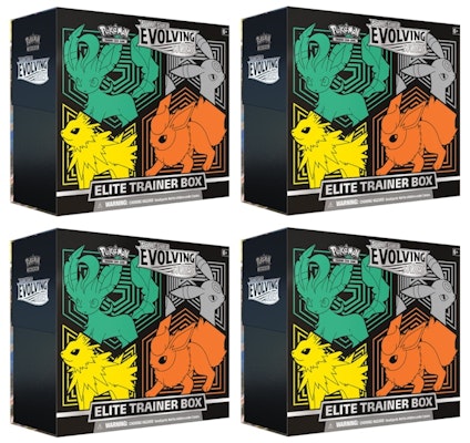 Kotak Trainer Elite Pokémon TCG: Evolving Skies (Flareon, Jolteon, Umbreon, Leafeon) 4x Lot Buy Kotak Trainer Elite Pokémon TCG: Evolving Skies (Flareon, Jolteon, Umbreon, Leafeon) 4x Lot