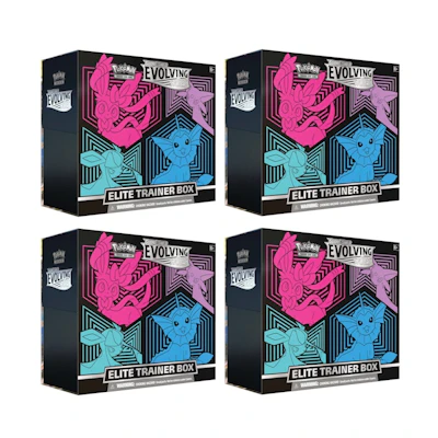 Poké TCG S&S Evolving Skies Elite Trainer Box (Glaceon/Vaporeon/Sylveon/Espeon) 4x Lot