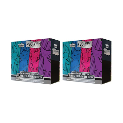 Poké TCG S&S Evolving Skies Pokémon Center Elite Trainer Box (Glaceon/Vaporeon/Sylveon/Espeon) 2x Lot