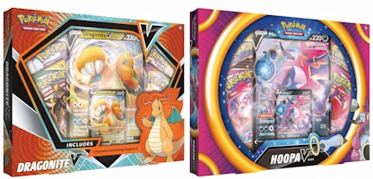 Pokémon TCG Sword & Shield Fusion Strike Dragonite V/Hoopa V Collection Box 2x Bundle Pokémon TCG Sword & Shield Fusion Strike Dragonite V/Hoopa V Collection Box 2x Bundle