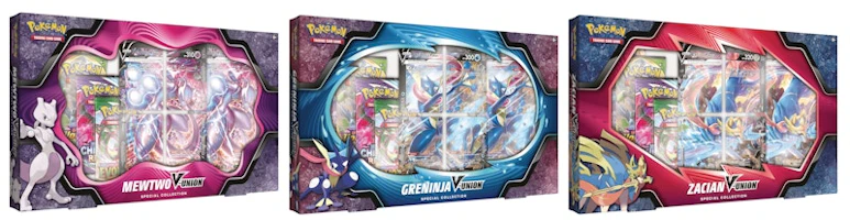Pokémon TCG Sword & Shield Mewtwo/Greninja/Zacian V-UNION Special Collection Box Bundle Pokémon TCG Sword & Shield Mewtwo/Greninja/Zacian V-UNION Special Collection Box Bundle