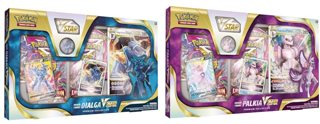 Pokémon TCG Sword & Shield Origin Forme Dialga & Palkia VSTAR Premium Collection Box 2x Bundle Buy Pokémon TCG Sword & Shield Origin Forme Dialga & Palkia VSTAR Premium Collection Box 2x Bundle