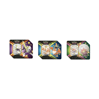 Poké TCG S&S Shining Fates 3X Tin Lot Boltund V/Cramorant V/Eldegoss V (6 Booster Packs)