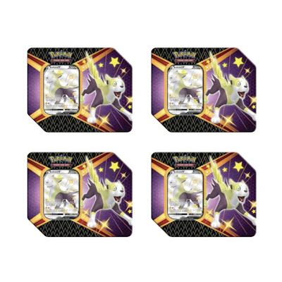 Poké TCG S&S Shining Fates Boltund V Tin 4X Lot (6 Booster Packs)