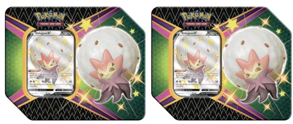 Pokémon TCG Sword & Shield Shining Fates Eldegoss V Tin 2X Lot (6 Booster Packs) Buy Pokémon TCG Sword & Shield Shining Fates Eldegoss V Tin 2X Lot (6 Booster Packs)