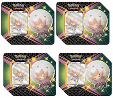 Pokémon TCG Sword & Shield Shining Fates Eldegoss V Tin 4X Lot (6 Booster Packs) Pokémon TCG Sword & Shield Shining Fates Eldegoss V Tin 4X Lot (6 Booster Packs)