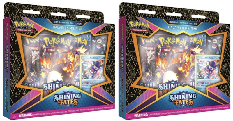 pokemon-tcg-sword-and-shield-shining-fates-mad-party-pin-collection-galarian-mr-rime-2x-lot