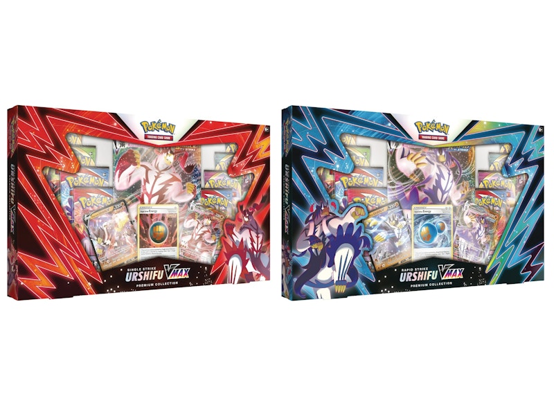 Pokémon TCG Sword & Shield Single Strike Urshifu VMAX/Rapid Strike Urshifu VMAX Premium Collection Box 2x Bundle