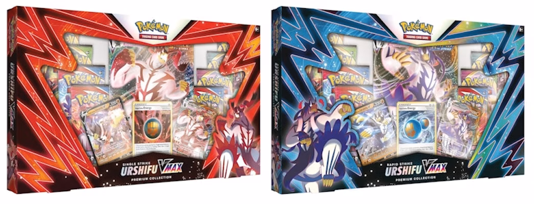 Pokémon TCG Sword & Shield Single Strike Urshifu VMAX/Rapid Strike Urshifu VMAX Premium Collection Box 2x Bundle Buy Pokémon TCG Sword & Shield Single Strike Urshifu VMAX/Rapid Strike Urshifu VMAX Premium Collection Box 2x Bundle
