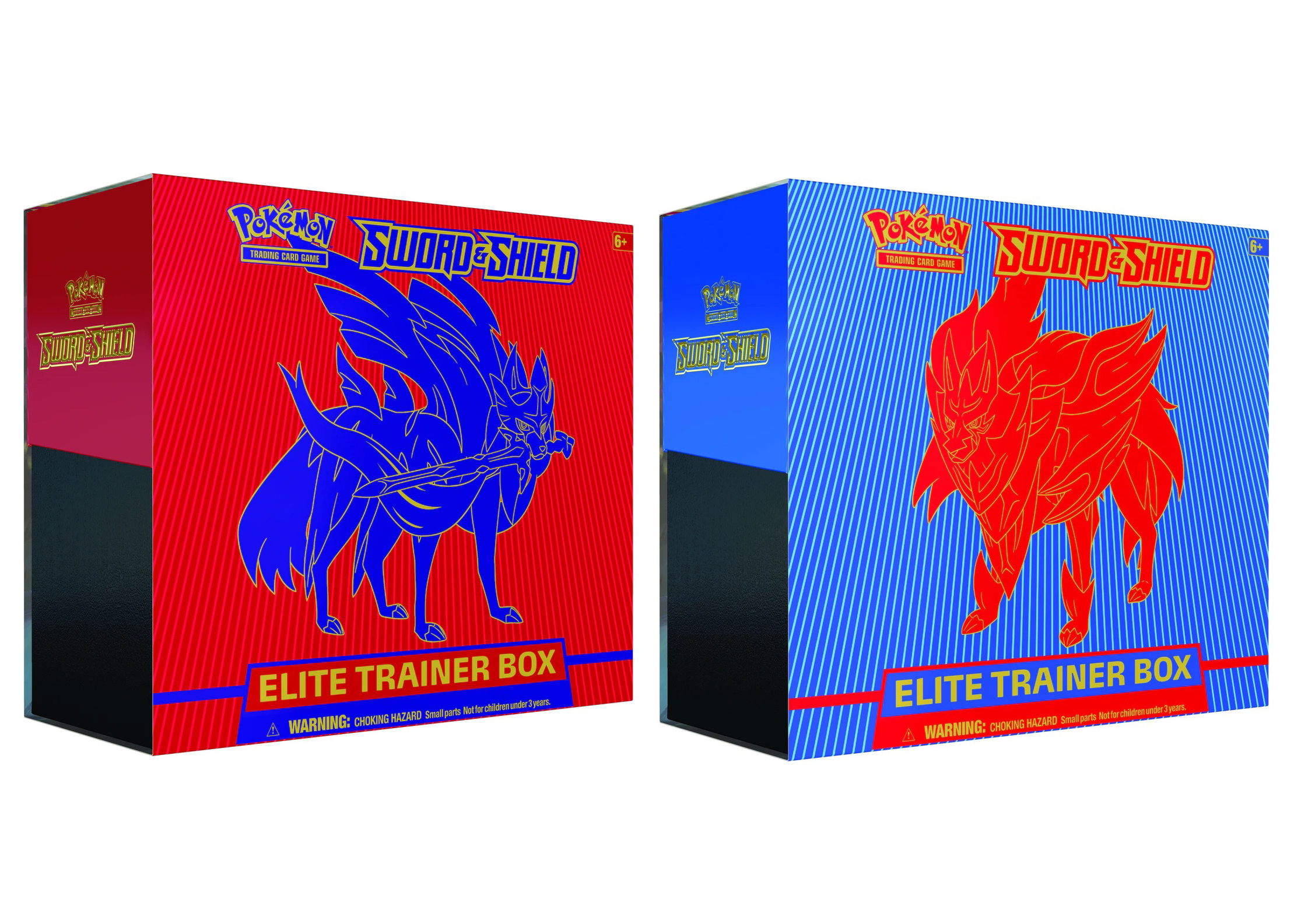 Pokémon TCG Sword & Shield Zacian/Zamazenta Elite Trainer Box 2x Bundle ...